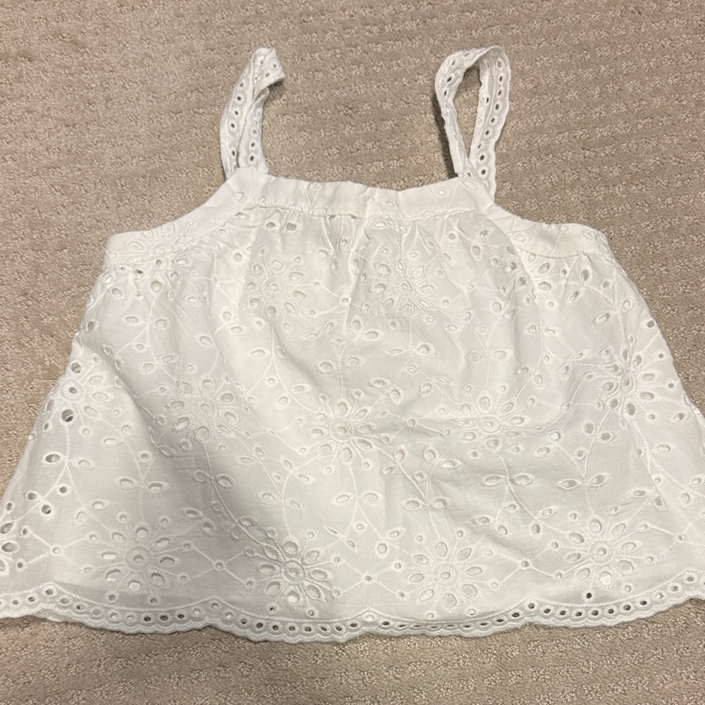 Zara White Eyelet Kids Blouse